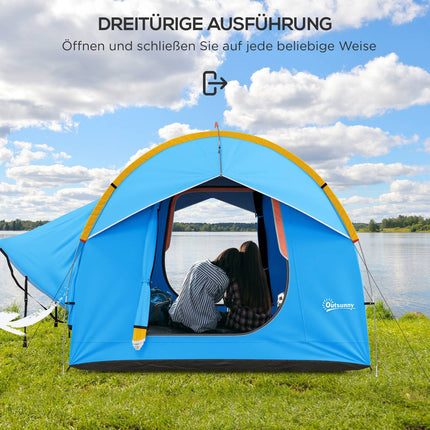 6-person Blue Dome tailgate tent, 3 doors for SUV/caravan