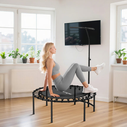 Fitness trampolína, nastavitelná rukojeť, černá