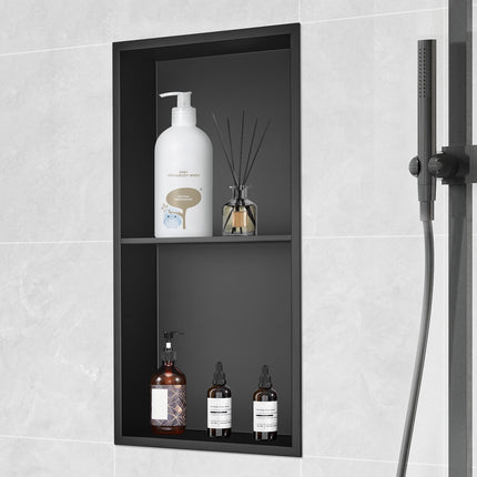 Recessed Shower Niche, 304 Stainless, Double Shelf 13x25