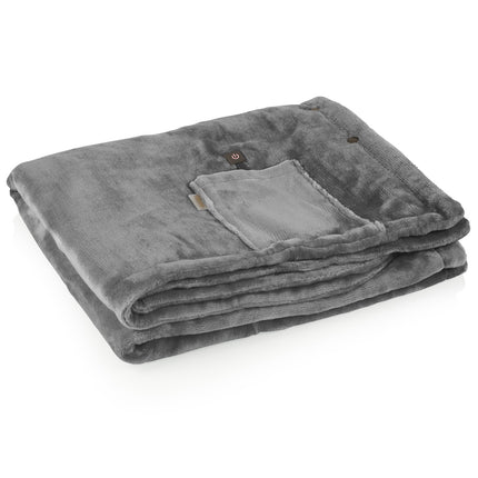 Rechargeable Heated Blanket with 5000mAh Power Bank, 150 x 80 cm, 3 Heat Zones