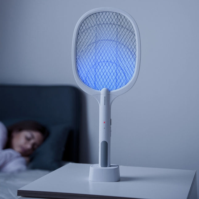 Dobíjecí elektrická plácačka na hmyz s UV světlem, 3000V, USB-C