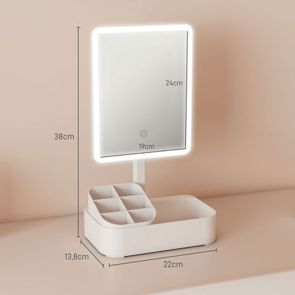 Dobíjecí LED kosmetické zrcátko, otočné o 180, dva režimy světla