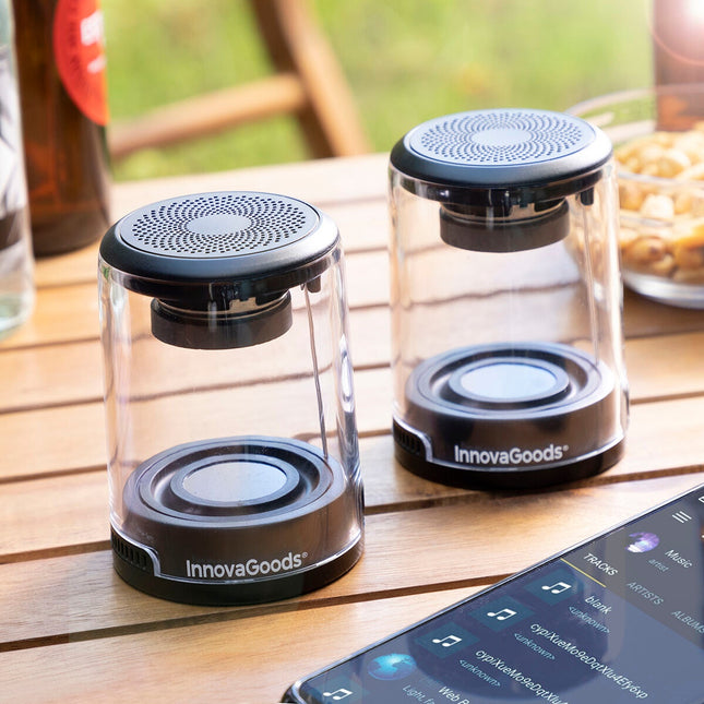Dobíjecí magnetické bezdrátové reproduktory Waveker InnovaGoods, 2 ks