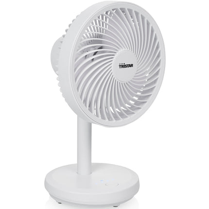 Dobíjecí stolní ventilátor, bílá