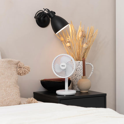 Dobíjecí stolní ventilátor, bílá