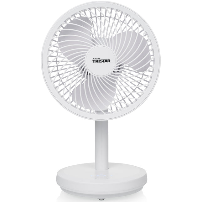 Dobíjecí stolní ventilátor, bílá