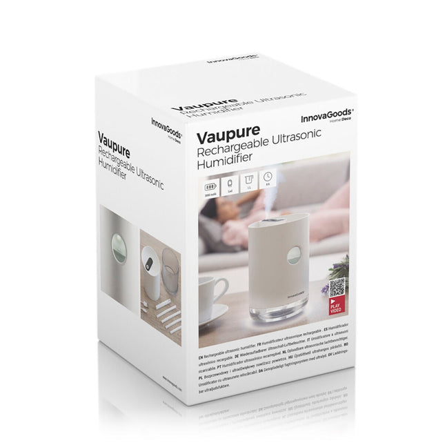 Dobíjecí ultrazvukový zvlhčovač vzduchu Vaupure InnovaGoods