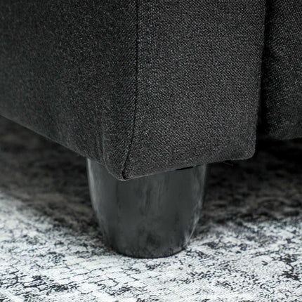Recliner Chair, Adjustable 135°, Linen-Polyester, Black