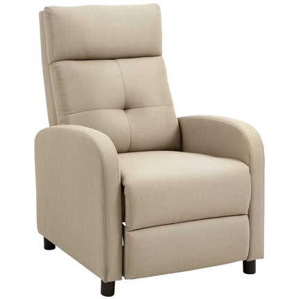 Recliner Chair With Footrest, Pocket Spring, Beige