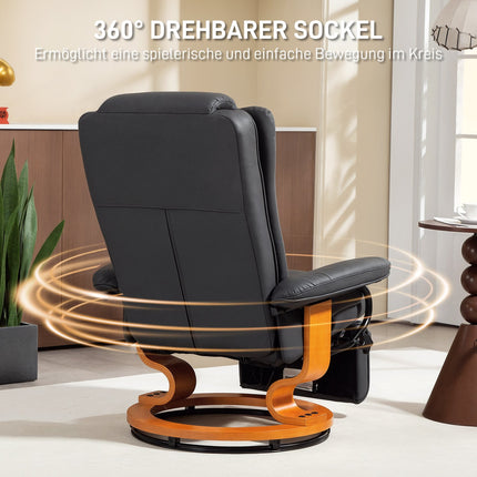 Polohovací křeslo s otáčením o 360°, umělá kůže, tmavě šedá