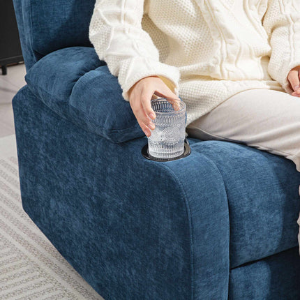 Recliner Chair with Swivel and Rocking Function, Dark Blue