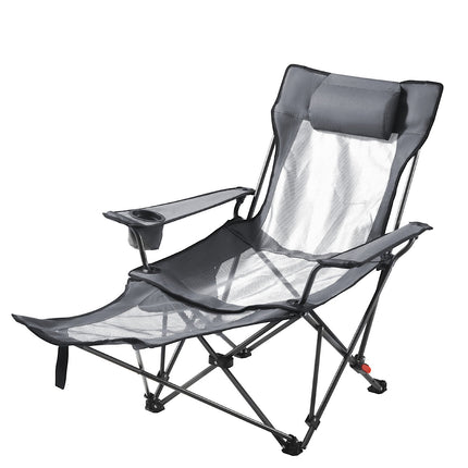 Reclining Camping Chair, 4-Position, Footrest, 220 lb
