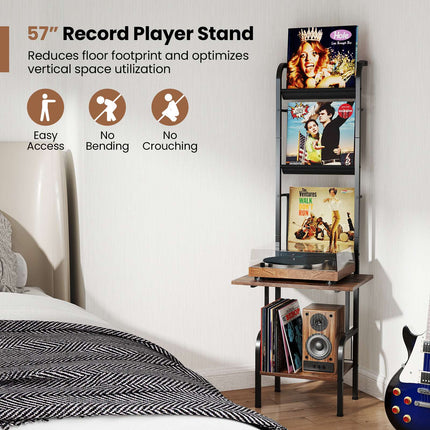 Stolek na gramofon, 5patrová police na vinyly