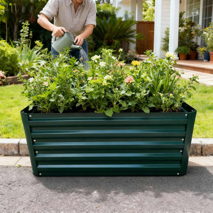 Obdélníkový pozinkovaný kovový truhlík – vyvýšený záhon