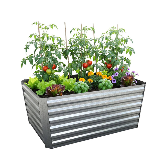 Rechthoekige metalen plantenbak - Verhoogd tuinbed, gegalvaniseerd