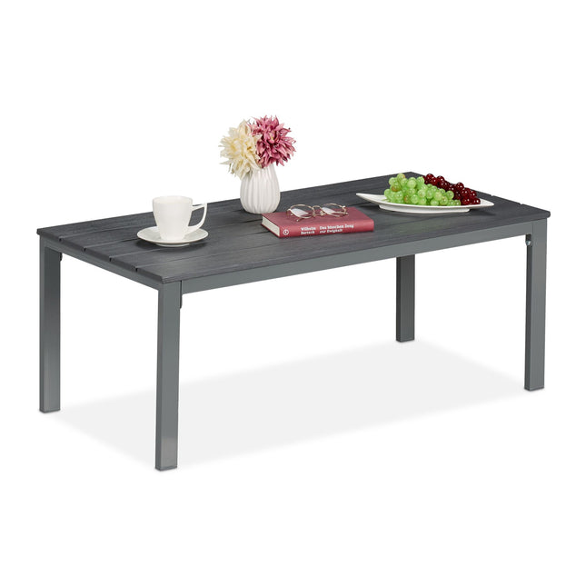 Rechthoekige buitentafel - Weerbestendig kunststof en staal