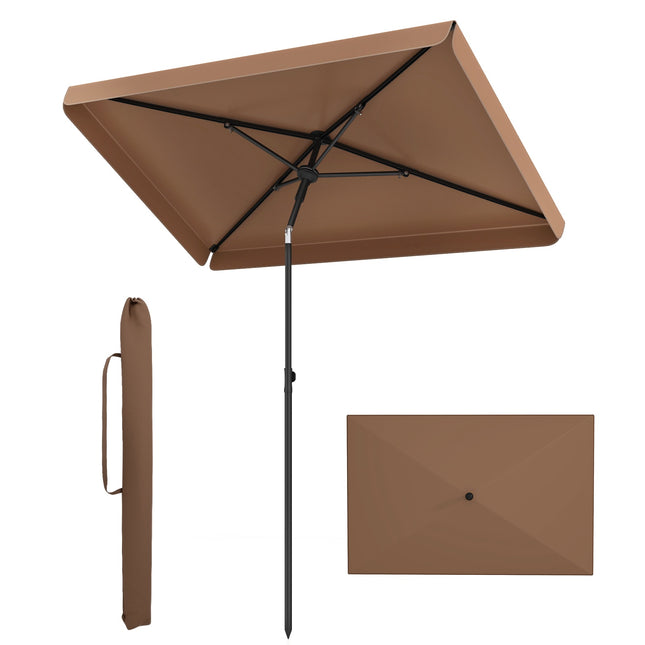 Obdélníkový zahradní slunečník 6.5 x 4.3 ft, tlačítko naklánění