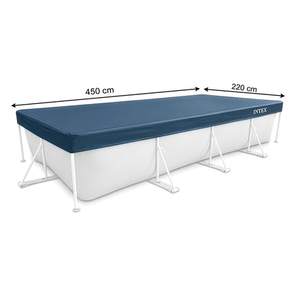 Obdélníková krycí plachta na bazén 450x220 cm s odtokovými otvory