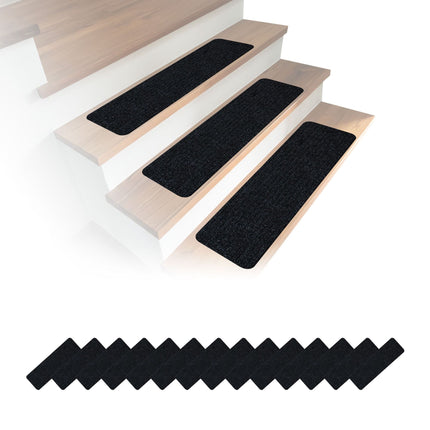 Obdélníkové nášlapy na schody, 16 ks, 65×20 cm, protiskluzové