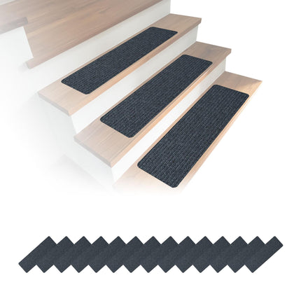 Obdélníkové nášlapy na schody, 16 ks, 65×20 cm, protiskluzové