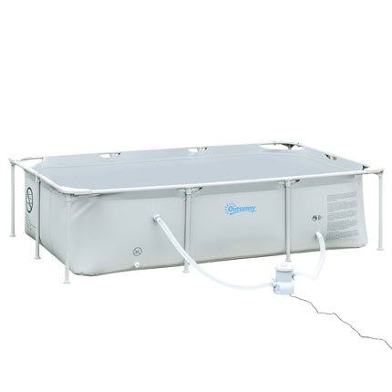 Rectangular steel frame pool with hose and valve, 252x152x65cm
