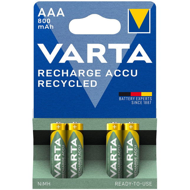 Recyklovaná dobíjecí baterie AAA 800 mAh, 4 ks