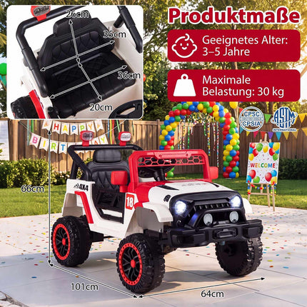 Red 12V Kids Electric Car with Remote Control & Music