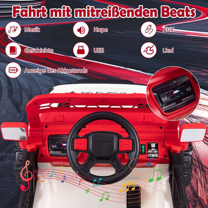 Red 12V Kids Electric Car with Remote Control & Music