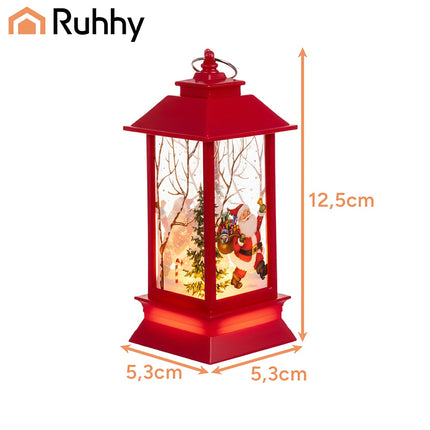LED vánoční lucerna, na baterie, 12,5 cm, červená