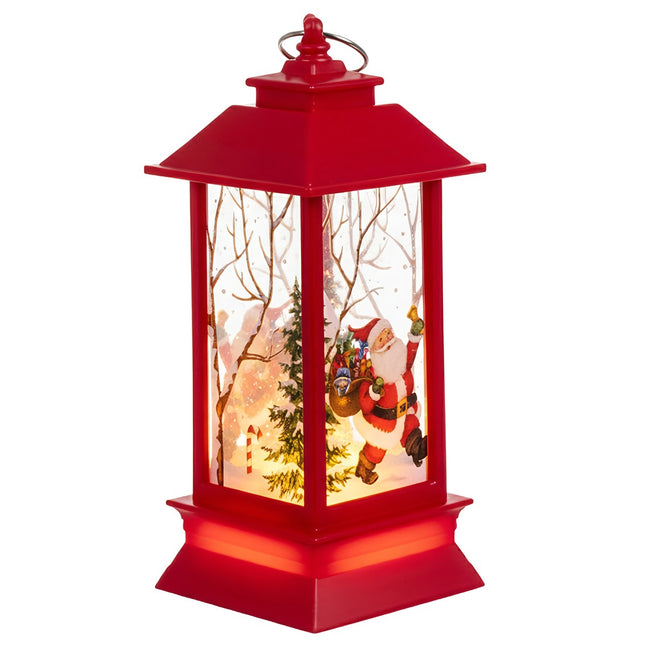 LED vánoční lucerna, na baterie, 12,5 cm, červená