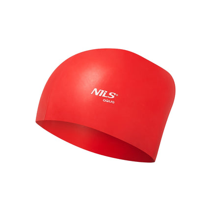 Red Silicone Swimming Cap for Long Hair
