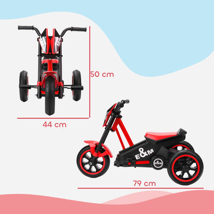 Red Toddler Tricycle with Steel Frame, Ages 18–36 Months