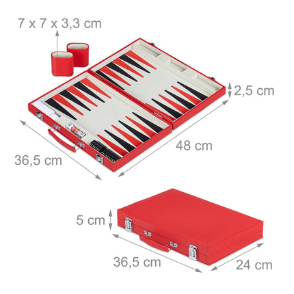 Taška na backgammon, červená
