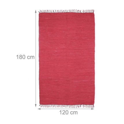 Roter Flickenteppich aus Baumwolle