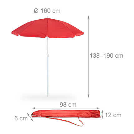 Slunečník 160 cm, červený