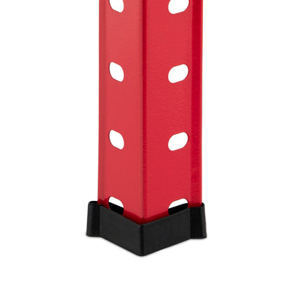 Pevný regál se 4 policemi, červený