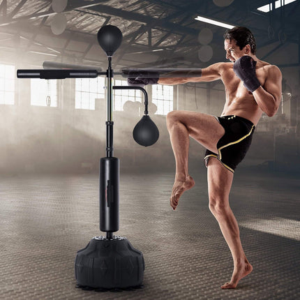 Reflex Boxing Speed Bag with Stand, Adjustable Height, Gloves
