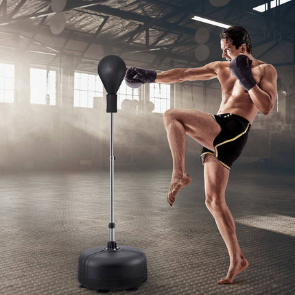 Reflex Punching Bag Set, Height-Adjustable With Gloves
