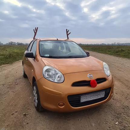 Sada dekorace na auto sobí parohy a nos – snadná montáž