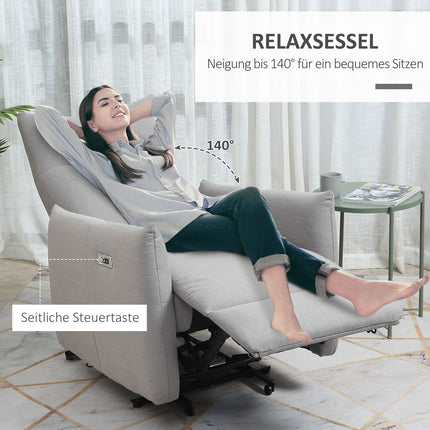 Lehátko s USB, sklon 140°, polyester, šedá