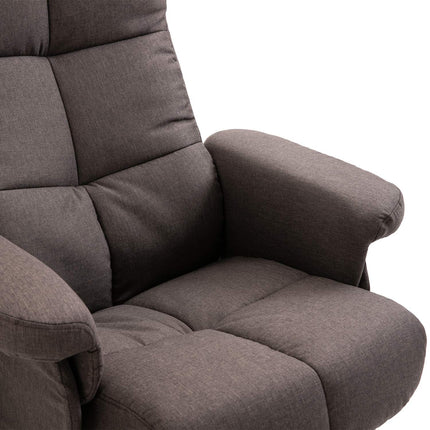masážní křeslo s podnožkou, sklon 145°, hnědé