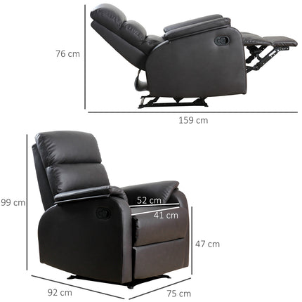 Ergonomické hnědé polohovací křeslo – umělá kůže, nastavitelné