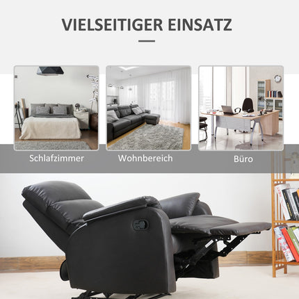 Ergonomické hnědé polohovací křeslo – umělá kůže, nastavitelné