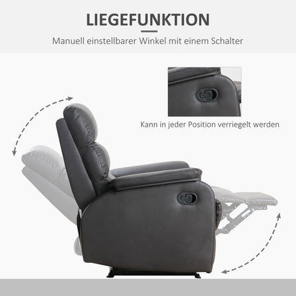 Ergonomické hnědé polohovací křeslo – umělá kůže, nastavitelné