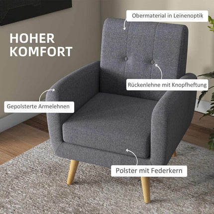 Čalouněné relaxační křeslo do obývacího pokoje, světle šedé