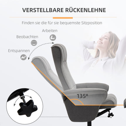 Lehátko s podnožkou, otočné o 360°, tmavě šedá pěna