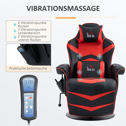 Ergonomické polohovací relaxační křeslo, syntetická kůže, masážní funkce