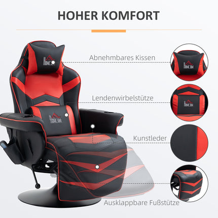 Ergonomické polohovací relaxační křeslo, syntetická kůže, masážní funkce