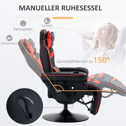 Ergonomické polohovací relaxační křeslo, syntetická kůže, masážní funkce
