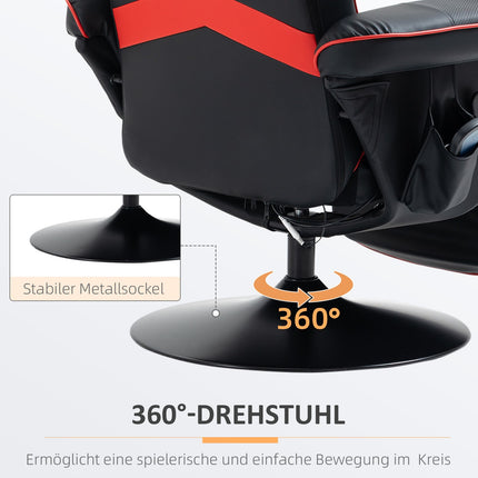 Ergonomické polohovací relaxační křeslo, syntetická kůže, masážní funkce